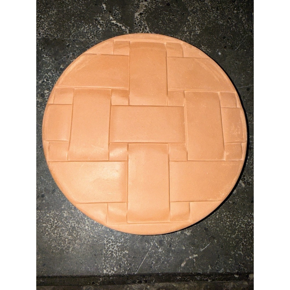 Longaberger Pottery Basket Warming Brick Stone For Bread 6" Round #30198